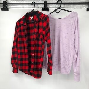 3/$25 Lot of 3 Girls Size XL (14-16) Tops Cat & Jack Flannel
